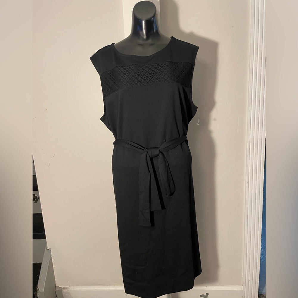 faded glory black belted dress